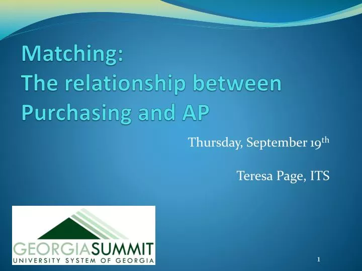 matching the relationship between purchasing and ap