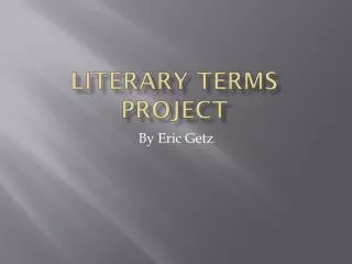 Literary Terms Project