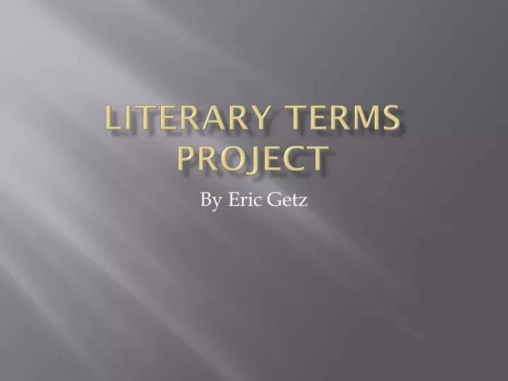 literary terms project