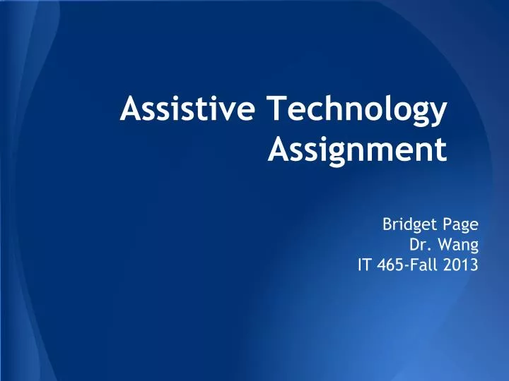 assistive technology assignment