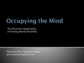 Occupying the Mind