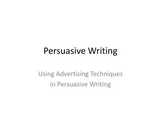 Persuasive Writing