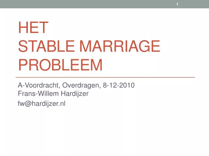 het stable marriage probleem
