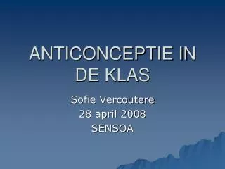 anticonceptie in de klas