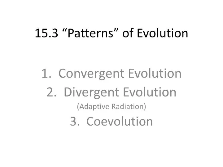 15 3 patterns of evolution