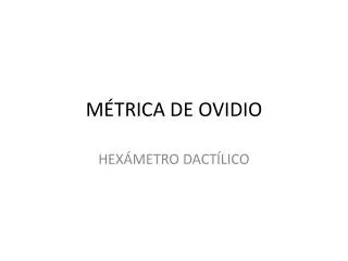 m trica de ovidio