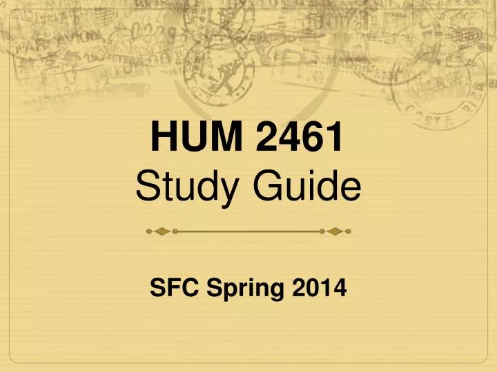 hum 2461 study guide