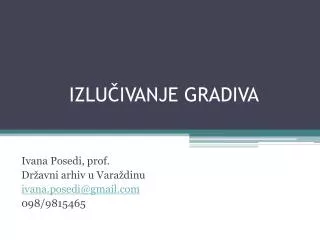 izlu ivanje gradiva