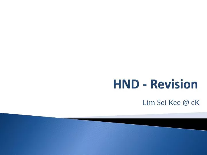 hnd revision