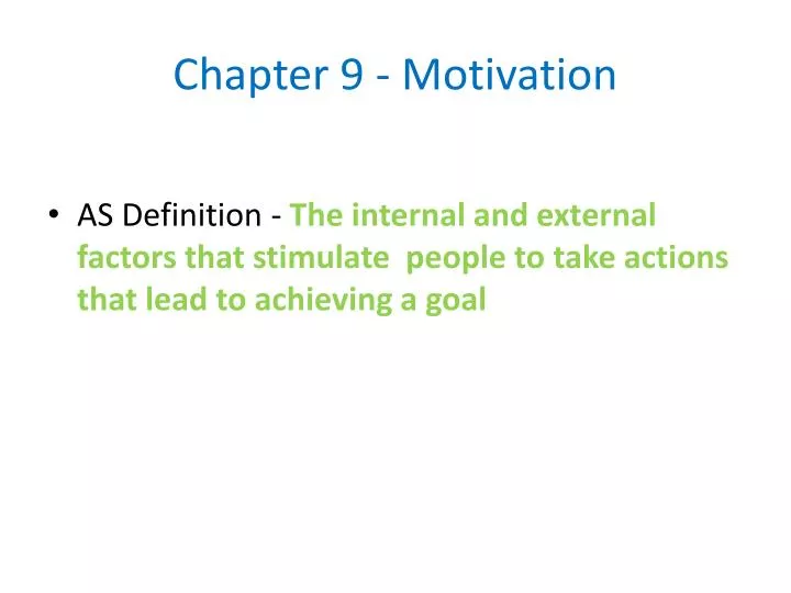 chapter 9 motivation