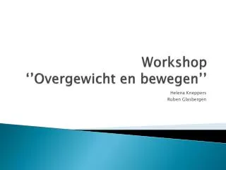 workshop overgewicht en bewegen