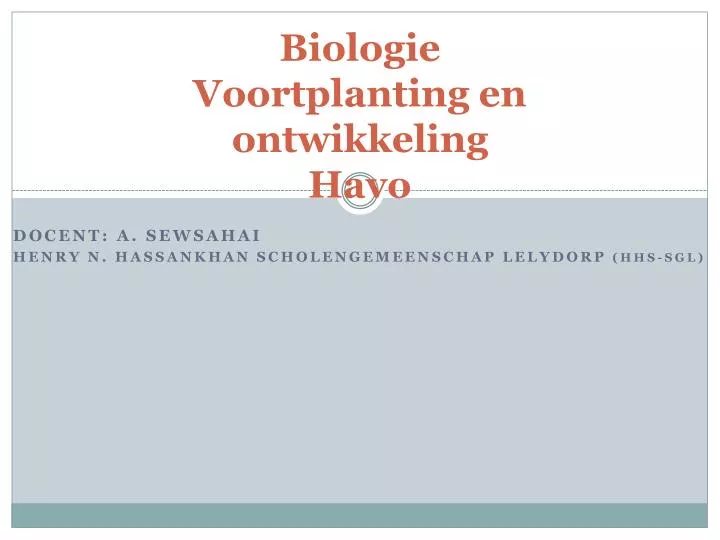 biologie voortplanting en ontwikkeling h avo