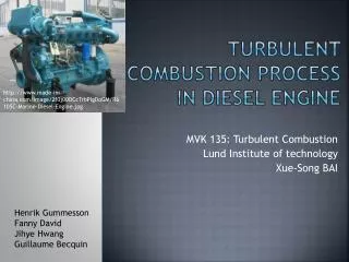 Turbulent combustion process in diesel engine