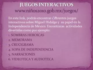 juegos interactivos www ni os2010 gob mx juegos