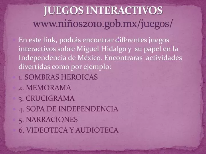 juegos interactivos www ni os2010 gob mx juegos