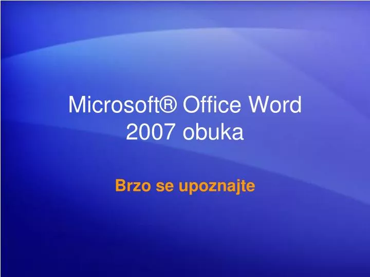 microsoft office word 2007 obuka