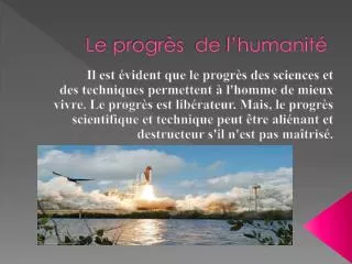 le progr s de l humanit
