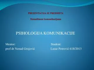 prezentacija iz predmeta mena d ment komunikacijama