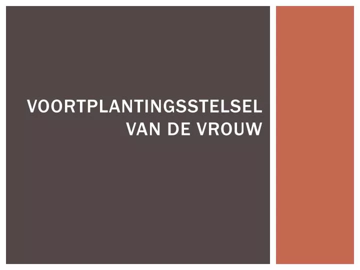 voortplantingsstelsel van de vrouw