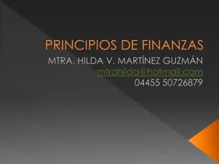 principios de finanzas