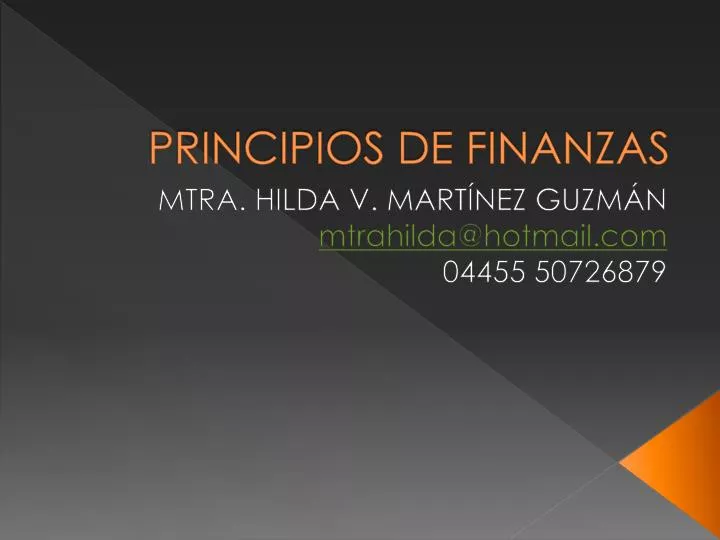 principios de finanzas