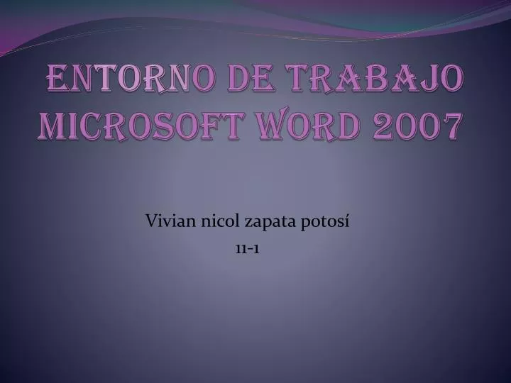en torn o de trabajo microsoft word 2007
