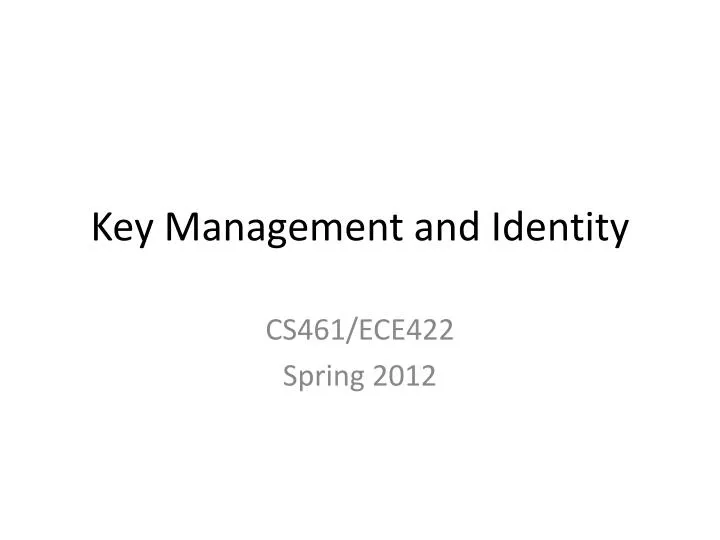 key management and identity