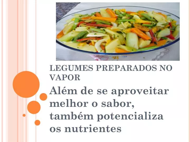 legumes preparados no vapor