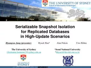 Serializable Snapshot Isolation for Replicated Databases in High-Update Scenarios