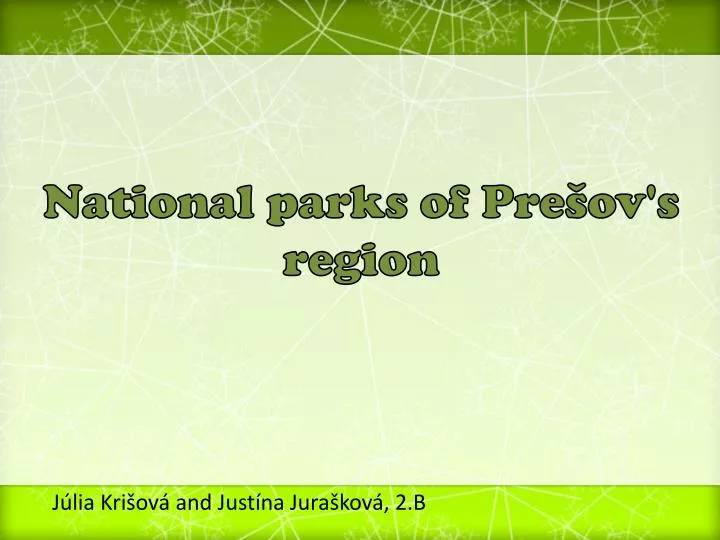 national parks of pre ov s region