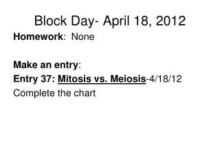 Block Day- April 18, 2012