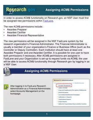 Assigning ACM$ Permissions