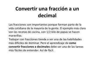 convertir una fracci n a un decimal