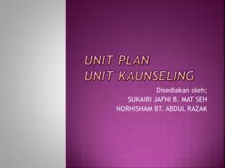 unit plan unit kaunseling
