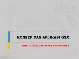 KONSEP DAN APLIKASI GSM