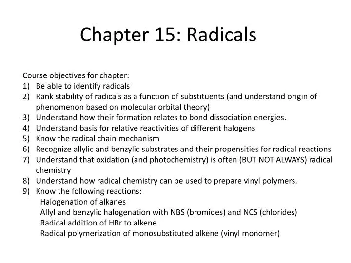 chapter 15 radicals