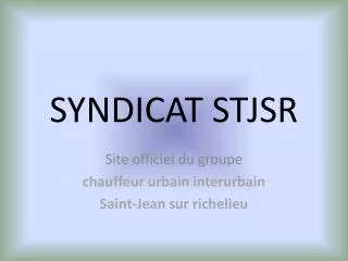 syndicat stjsr