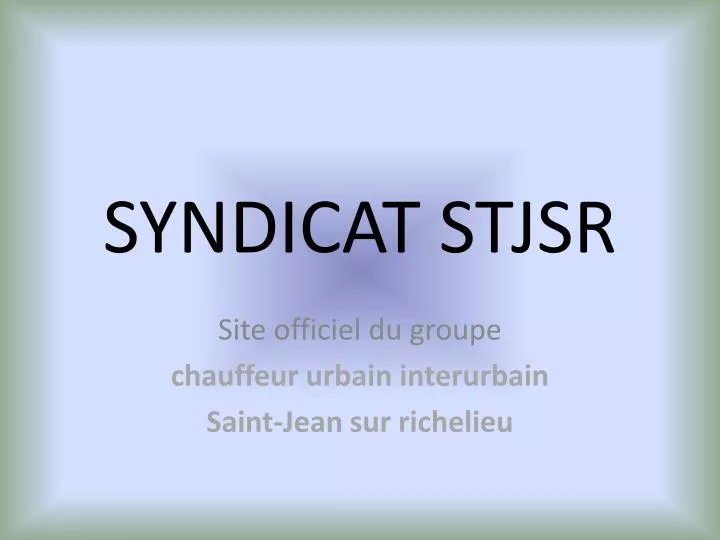 syndicat stjsr