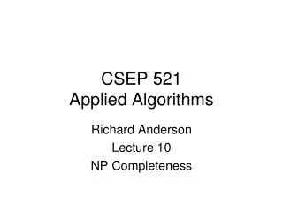 CSEP 521 Applied Algorithms