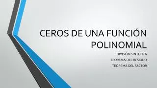 ceros de una funci n polinomial