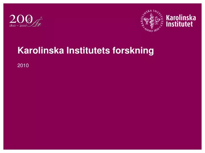 karolinska institutets forskning