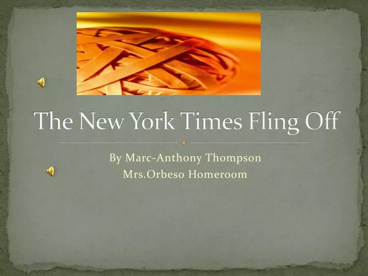 the new york times fling off