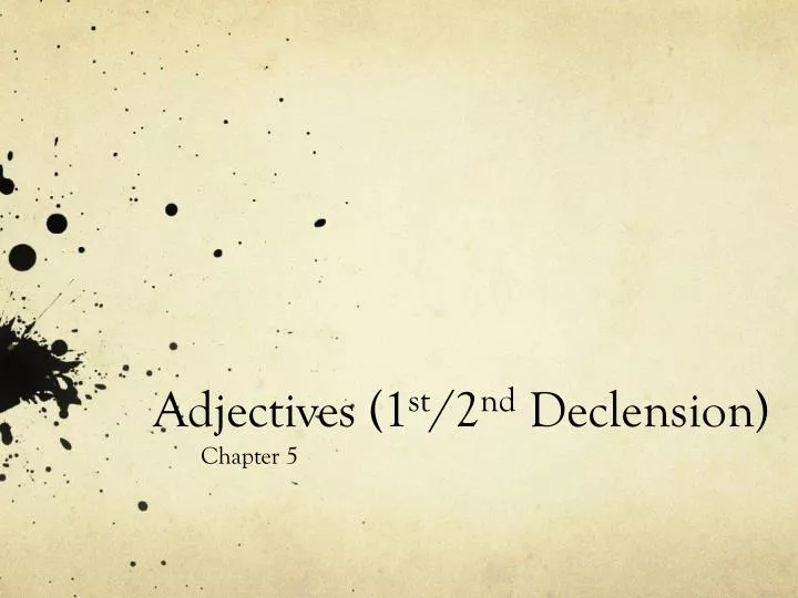 adjectives 1 st 2 nd declension