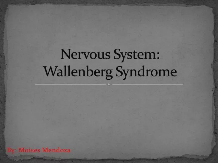 nervous system wallenberg syndrome