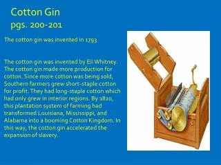 Cotton Gin pgs. 200-201