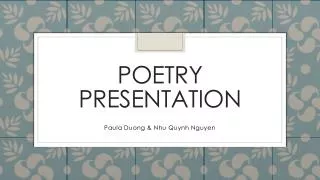 Poetry presentation