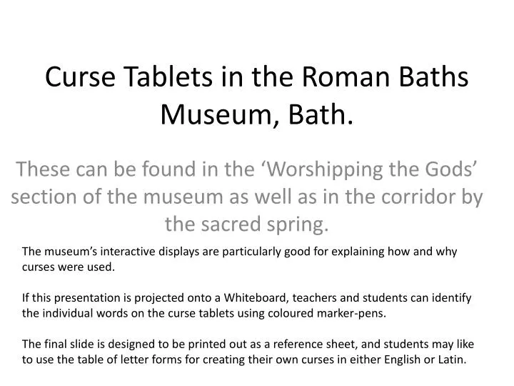 curse tablets in the roman baths museum bath
