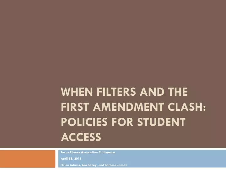 when filters and the first amendment clash policies for student access