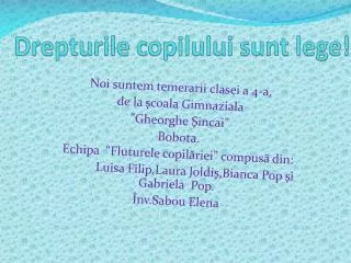 drepturile copilului sunt lege