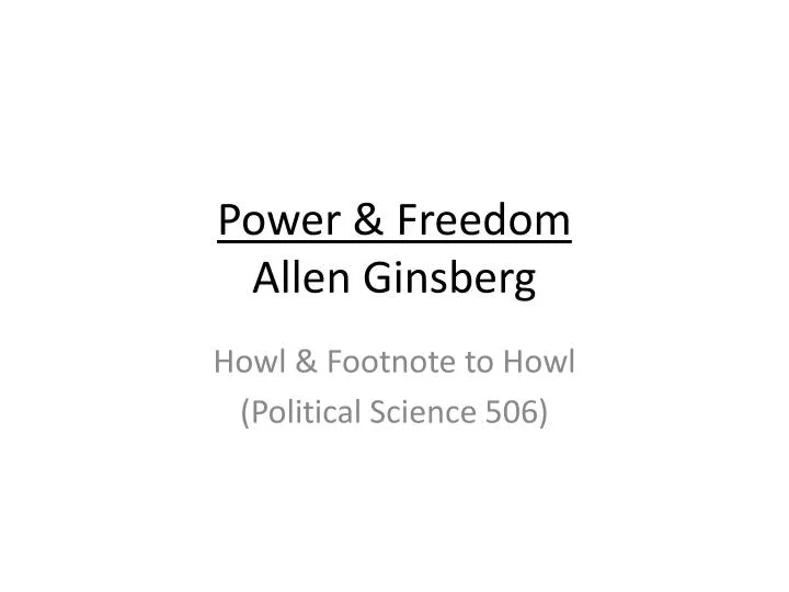 power freedom allen ginsberg